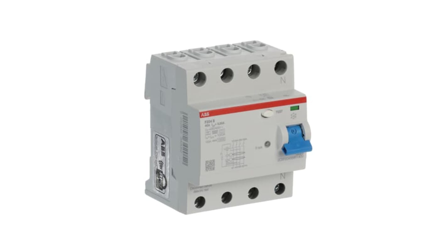 F200 RCCB, 40A, 4 Pole, 30mA, Type B, 230/400V