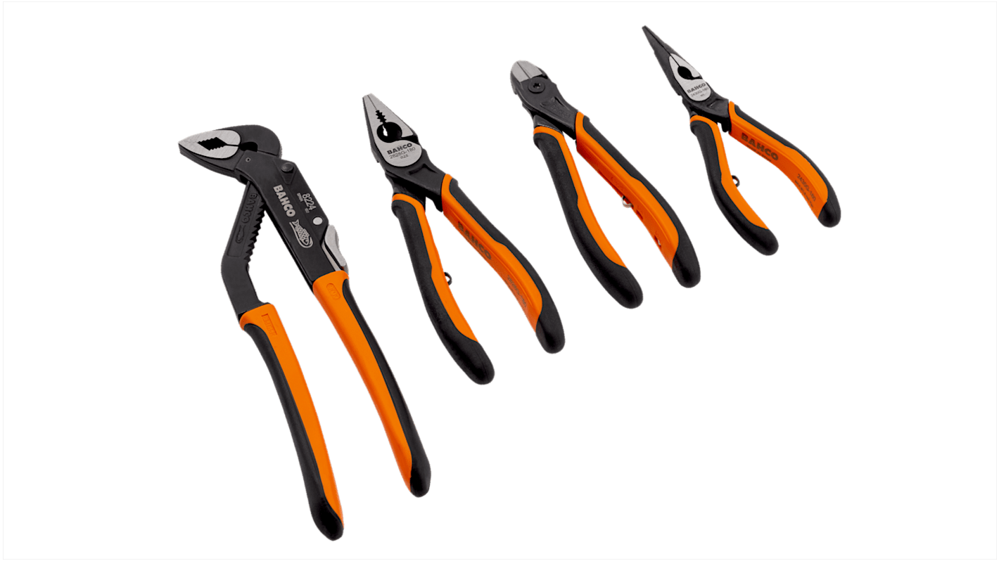 Bahco 4-Piece Plier Set, 200 mm Overall