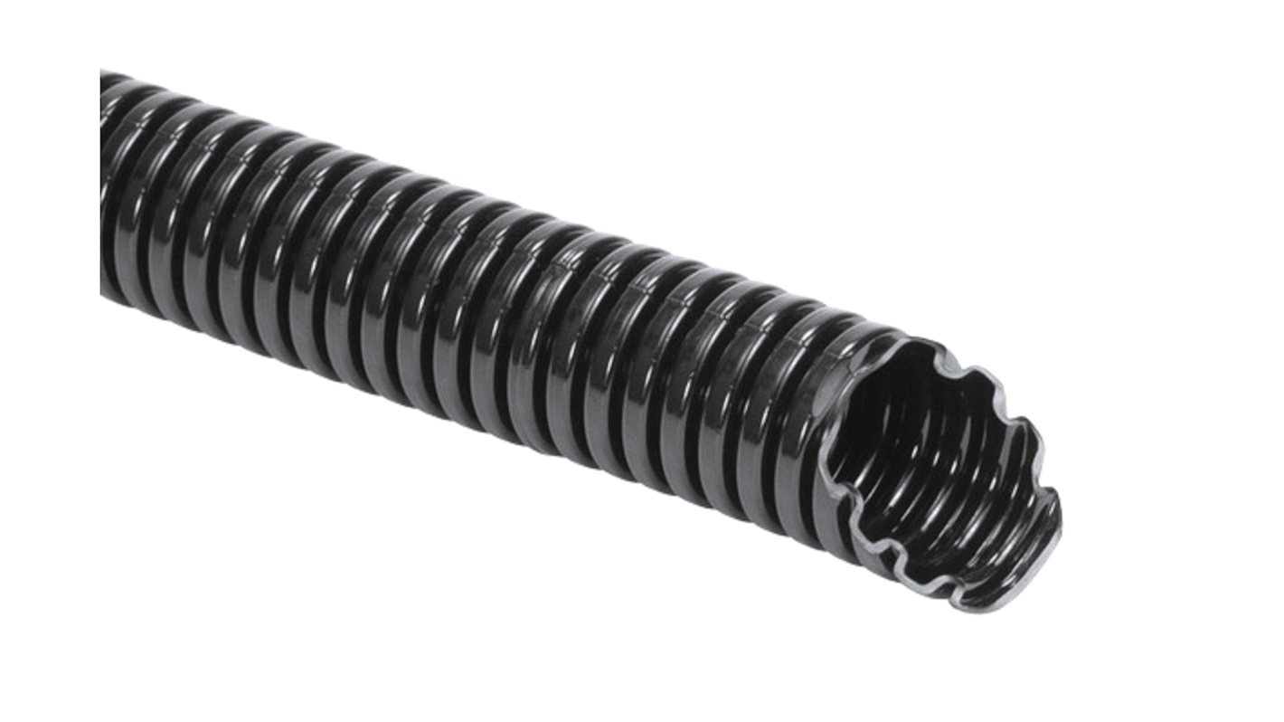 HellermannTyton Flexible Conduit, 10mm Nominal Diameter, Plastic, Black