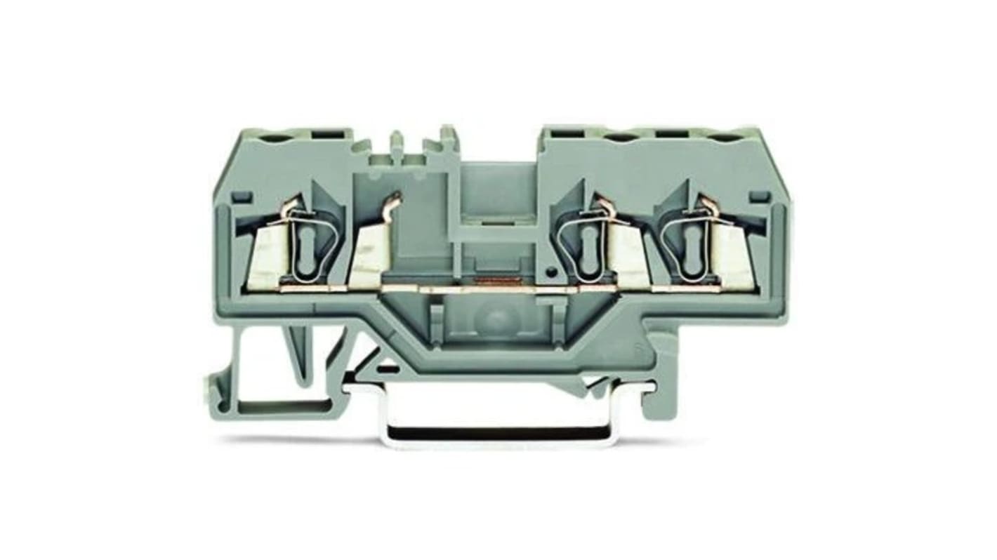 Wago 280 Series Grey Feed Through Terminal Block, 2.5mm², Single-Level, Cage Clamp Termination