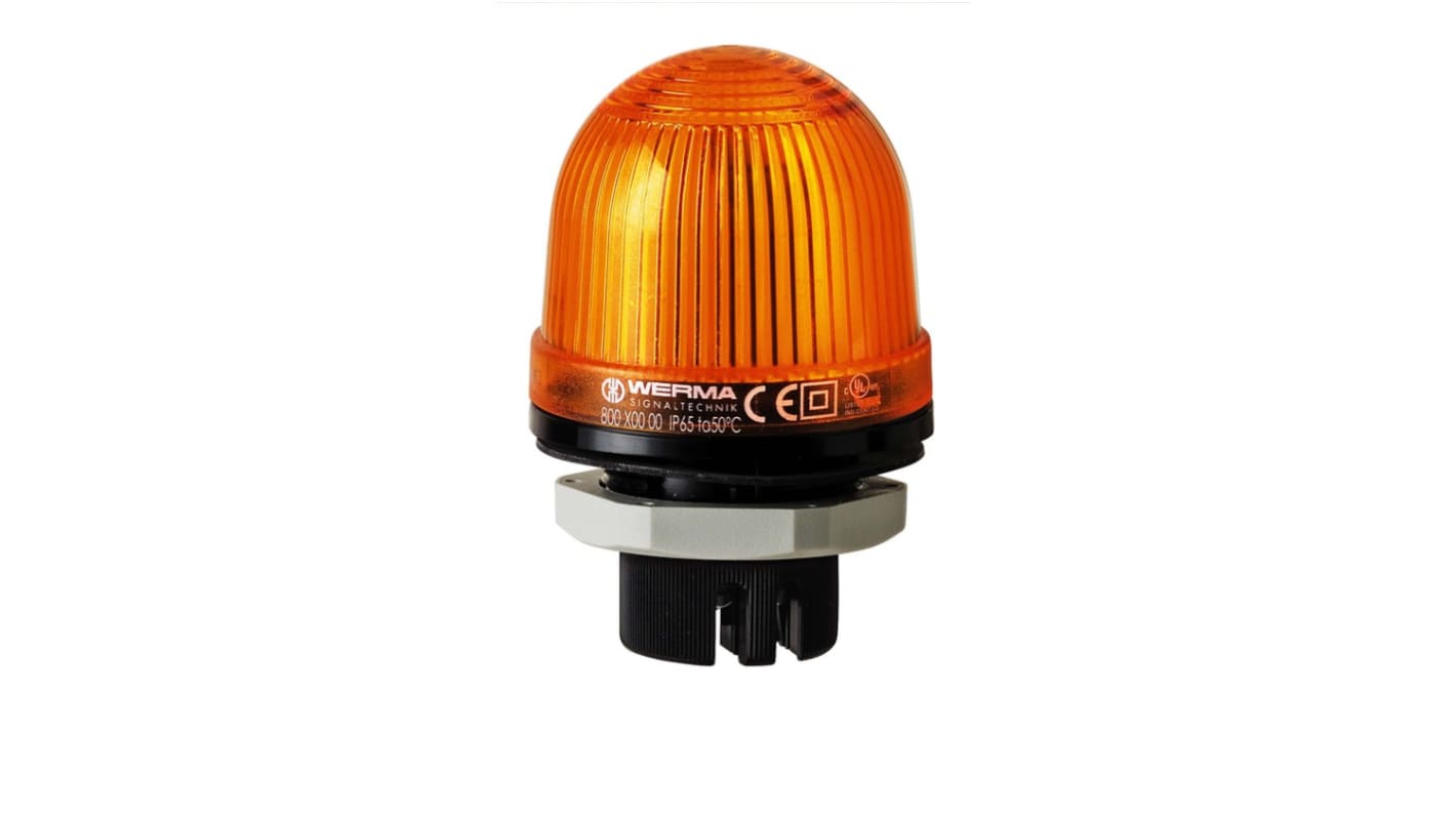 Werma EM 801, LED Dauer Signalleuchte Gelb, 24 V ac/dc, Ø 57mm x 85mm