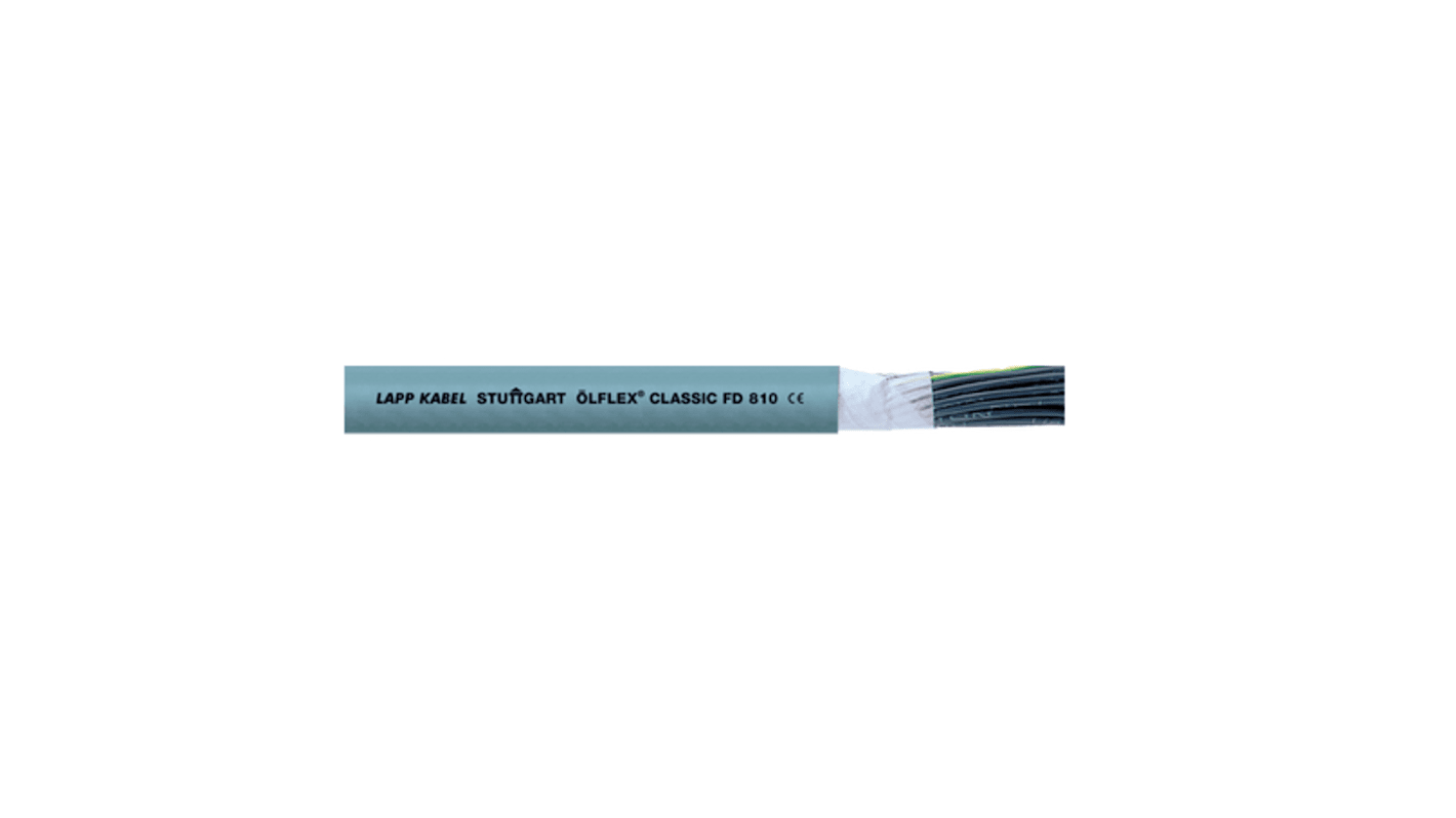 Cable de control Lapp ÖLFLEX CLASSIC FD 810 de 12 núcleos, 1 mm², Ø ext. 11.4mm, long. 25m, 500 V, Pirorretardante,