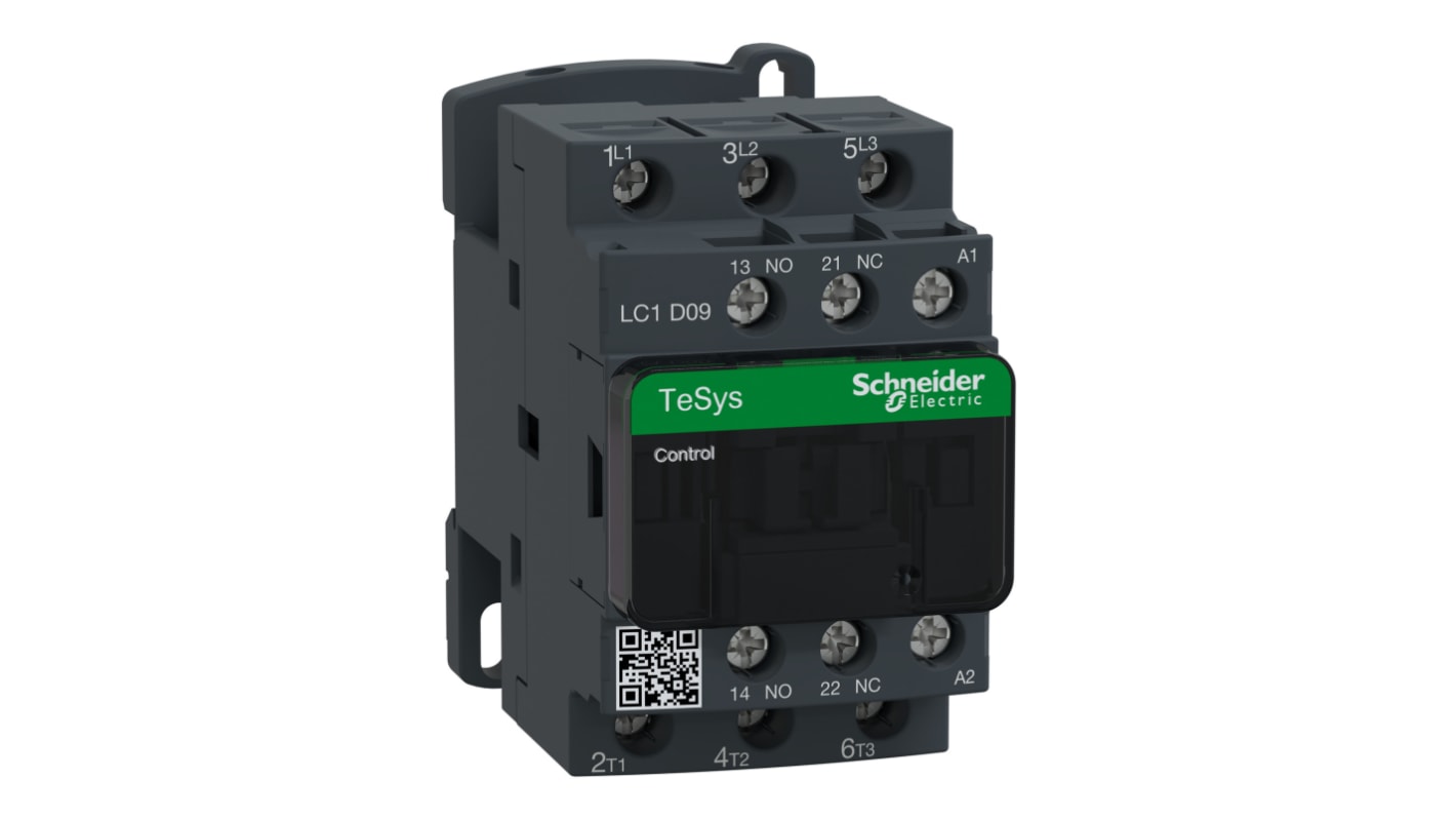 Schneider Electric TeSys D LC1D Contactor, 400 V ac Coil, 3-Pole, 9 A, 4 kW, 3NO, 690 V ac