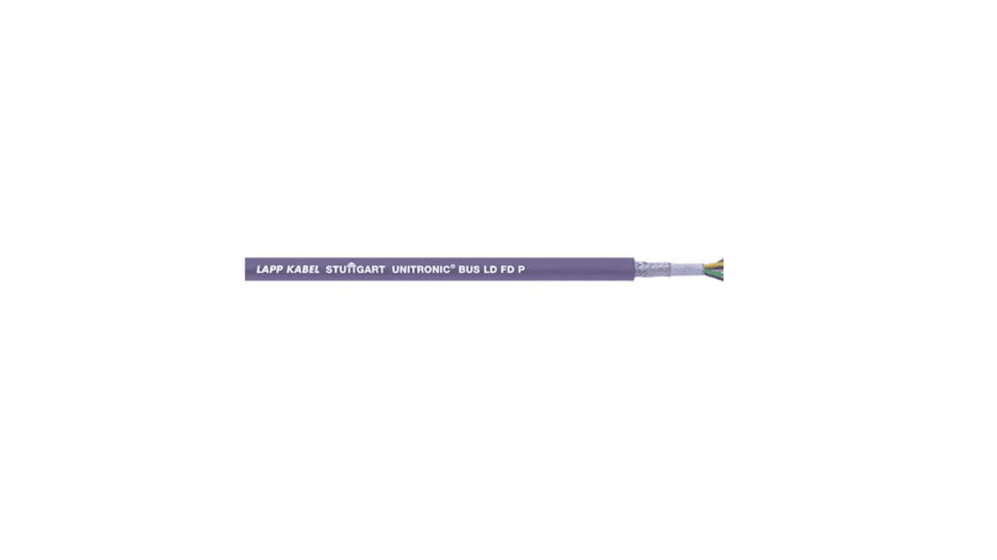 Cable de datos apantallado Lapp UNITRONIC BUS LD, 0,25 mm², Ø ext. 7.9mm, long. 100m, 250 V, Pirorretardante, funda de