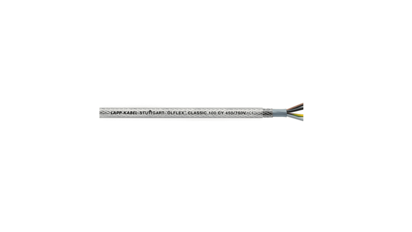 Lapp ÖLFLEX CLASSIC 100 CY Control Cable 3 magos 1.5 mm², 18 A, 450/750 V, Árnyékolt, PVC köpeny, külső Ø: 10.3mm, 50m