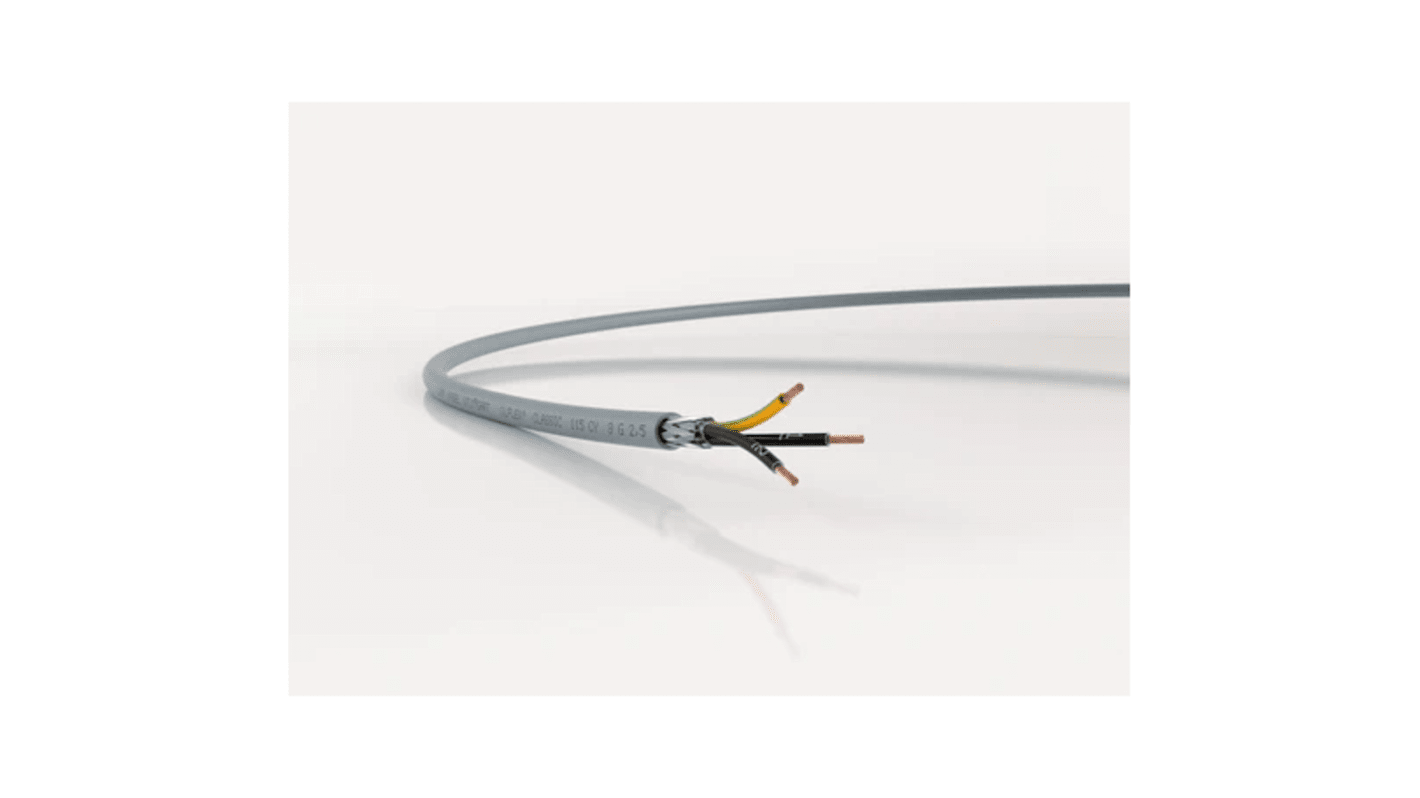 Lapp ÖLFLEX CLASSIC 115 CY Control Cable, 3 Cores, 1 mm², CY, Screened, 100m, Grey PVC Sheath, 17 AWG