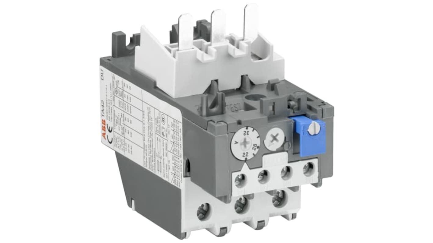 ABB TA42 Thermal Overload Relay 1NO + 1NC, 22 → 32 A F.L.C, 32 A Contact Rating, 2.91 W, 3P, A Line