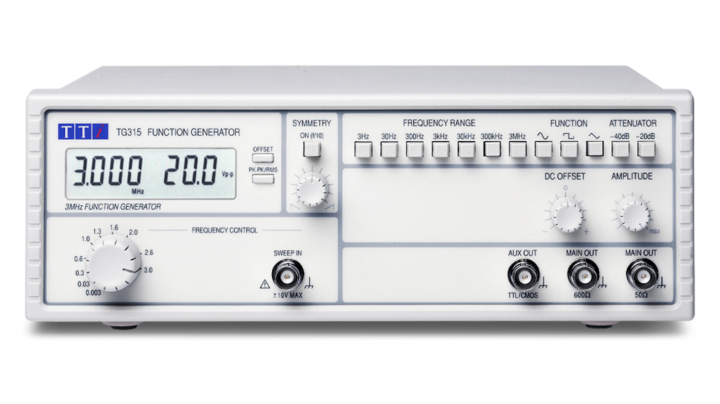 Aim-TTi TG315 Function Generator, 0.03Hz Min, 3MHz Max, Variable Sweep