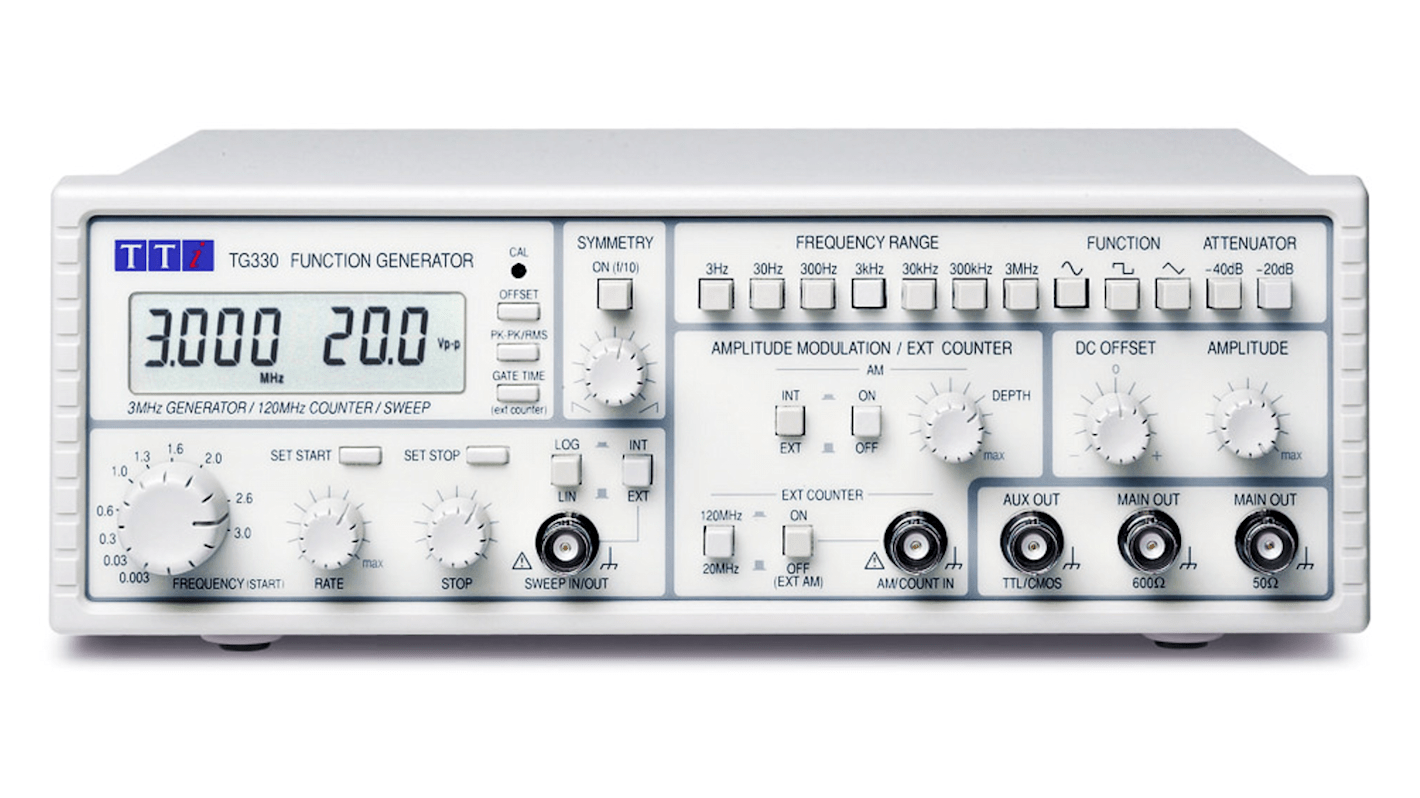 Aim-TTi TG300 Funktionsgenerator, Wobbler 0.03Hz → 3MHz 1-Kanal  Digitalfrequenz