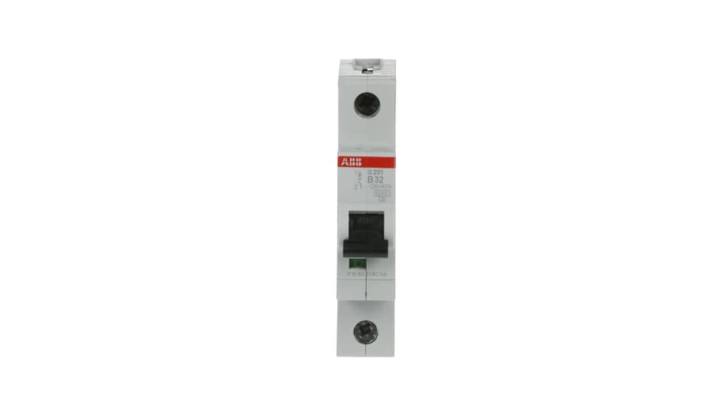 Interruptor automático 1P, 32A, Curva Tipo B, Poder de corte 6 kA S201-B32, System Pro M Compact, Montaje en Carril DIN