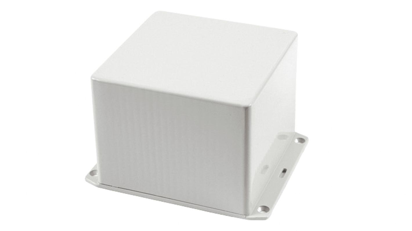 Hammond 1591 Series Light Grey Flame Retardant ABS Enclosure, IP54, Flanged, Light Grey Lid, 120 x 120 x 94mm