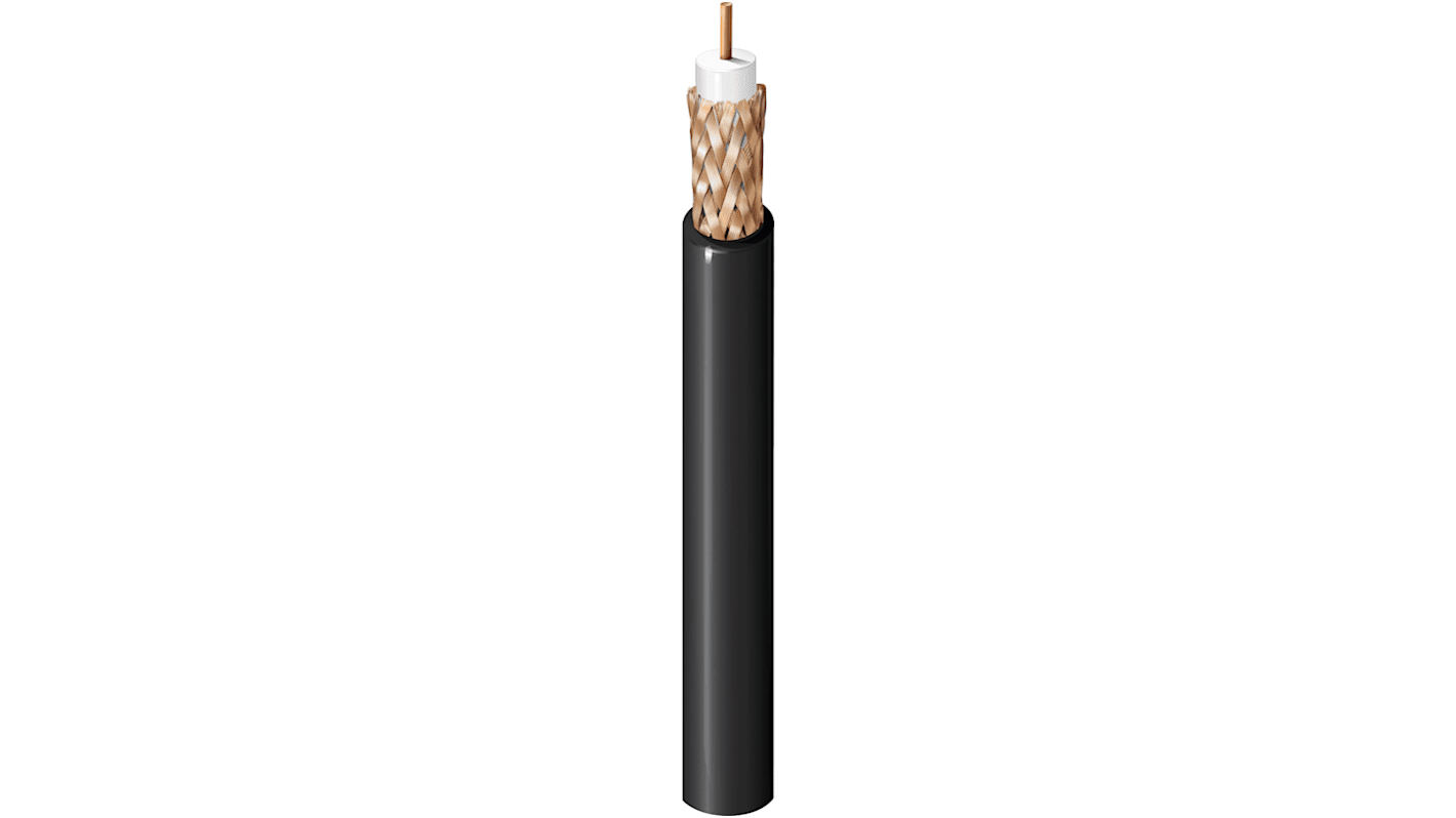 Cable coaxial SDI RG6 Belden, 75 Ω, long. 100m, funda de Libre de halógenos y bajo nivel de humo (LSZH) Gris