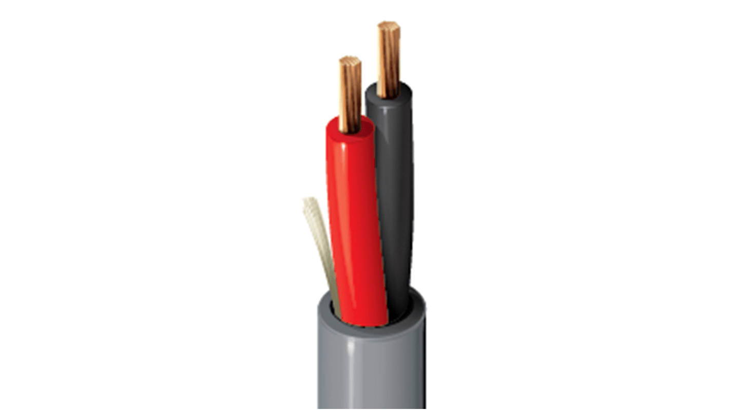 Cable de control Belden 4100UE de 2 núcleos, 2,09 mm², Ø ext. 5.55mm, long. 100m, 300 V, 8 A, Resistente al fuego,