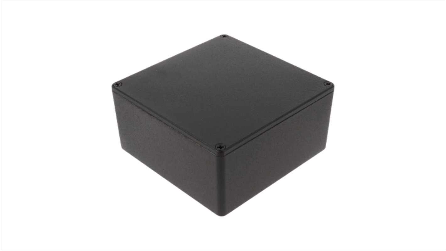 Boîtier Hammond 1590 en Fonte d'aluminium, 119.5 x 119.5 x 55mm, Noir IP54, Blindé