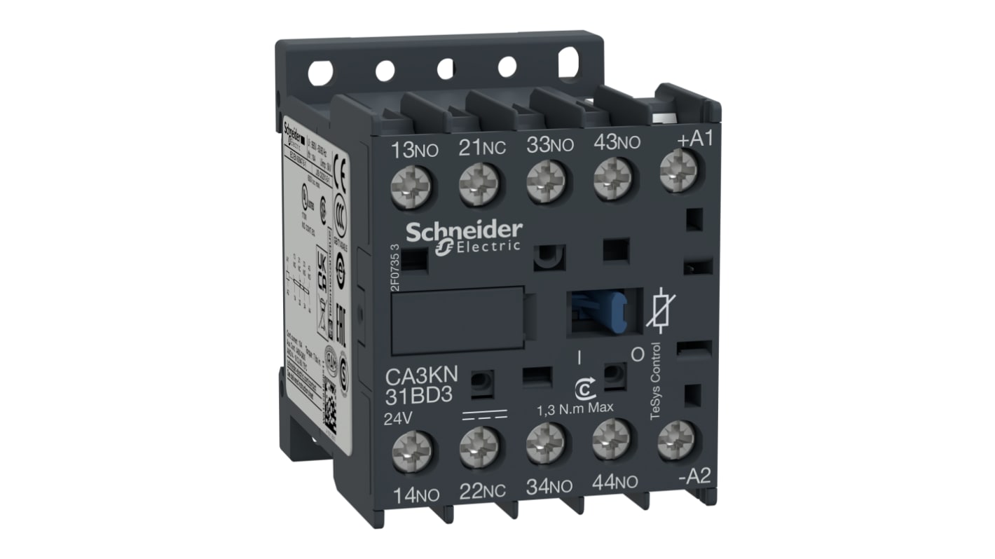 Schneider Electric CA3KN Series Contactor, 10 A, 3NO + 1NC, 690 V dc