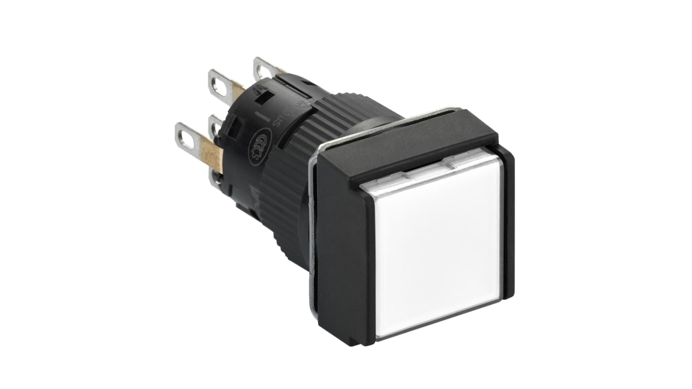 Bouton-poussoir série Harmony XB6, Action rapide lumineux, LED Blanc, DPDT, 1A, Montage panneau 12 → 24V