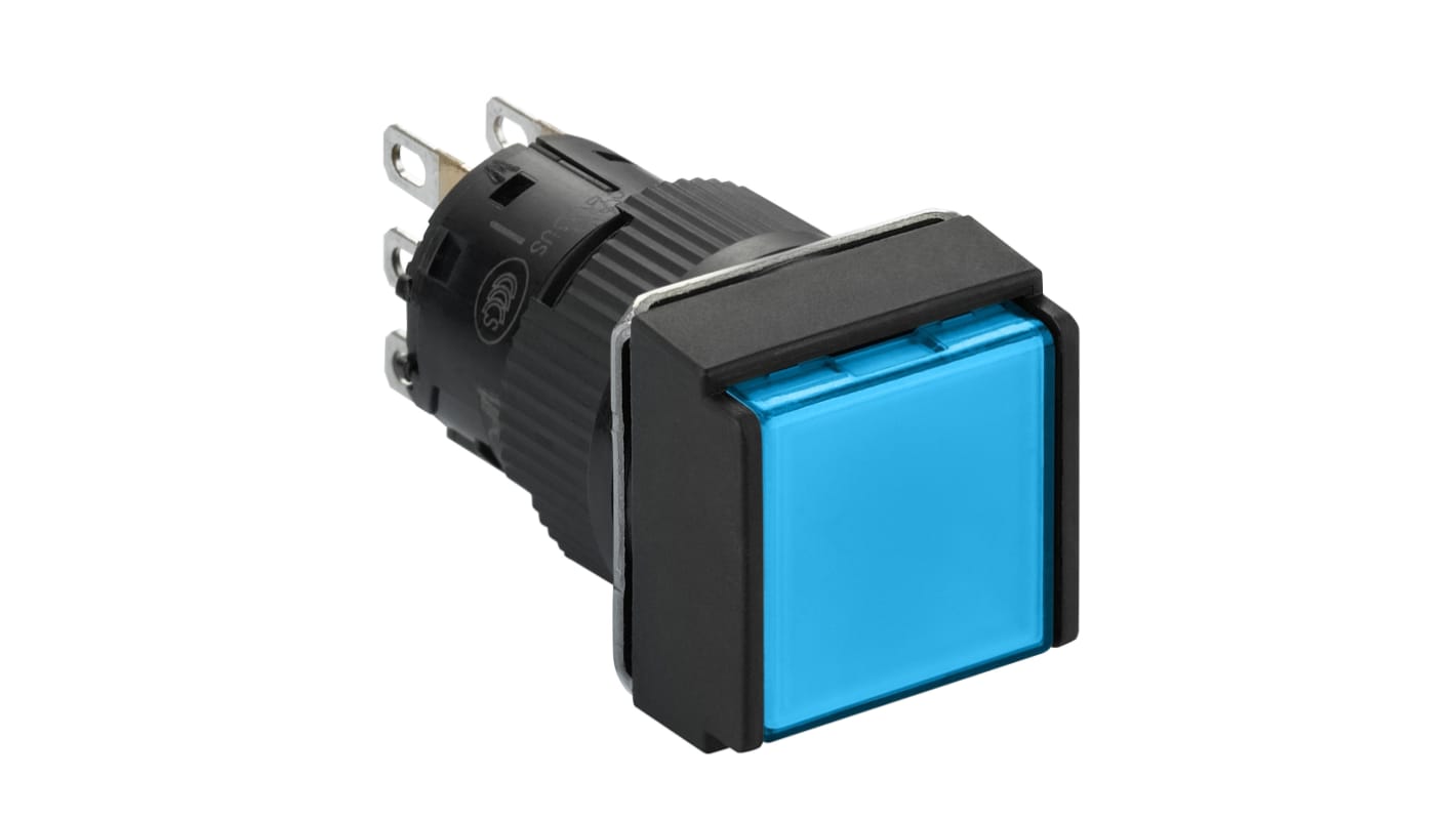 Bouton-poussoir série Harmony XB6, Action rapide lumineux, LED Bleu, SPDT, 1A, Montage panneau 12 → 24V