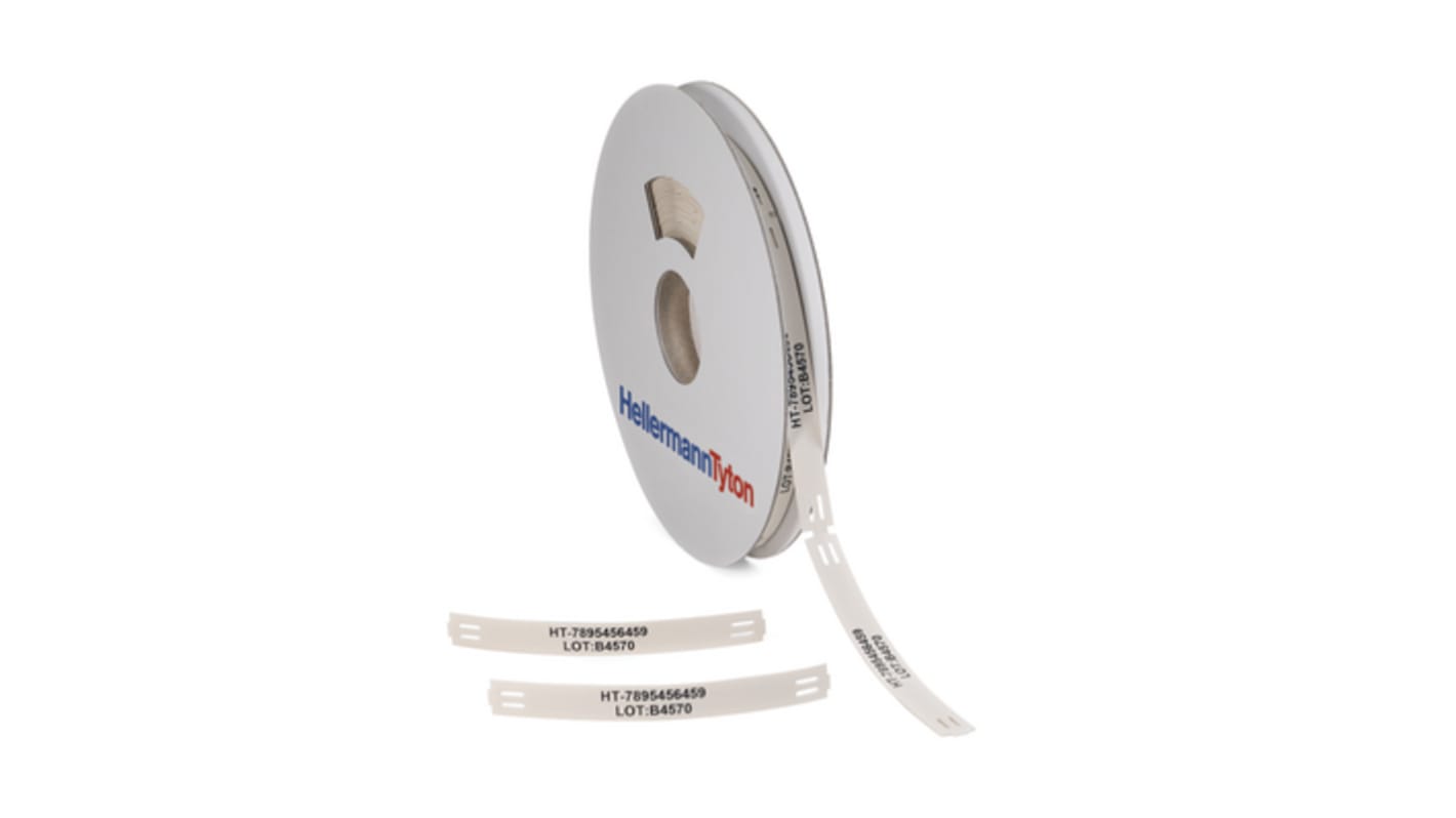 HellermannTyton TIPTAG White Cable Labels, 100mm Width, 15mm Height, 120 Qty