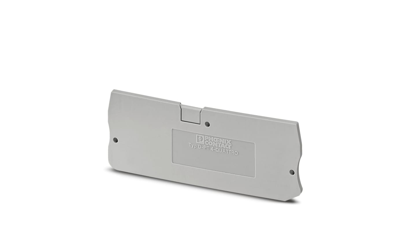 Phoenix Contact D-PT 4-QUATTRO Series End Cover for Use with DIN Rail Terminal Blocks