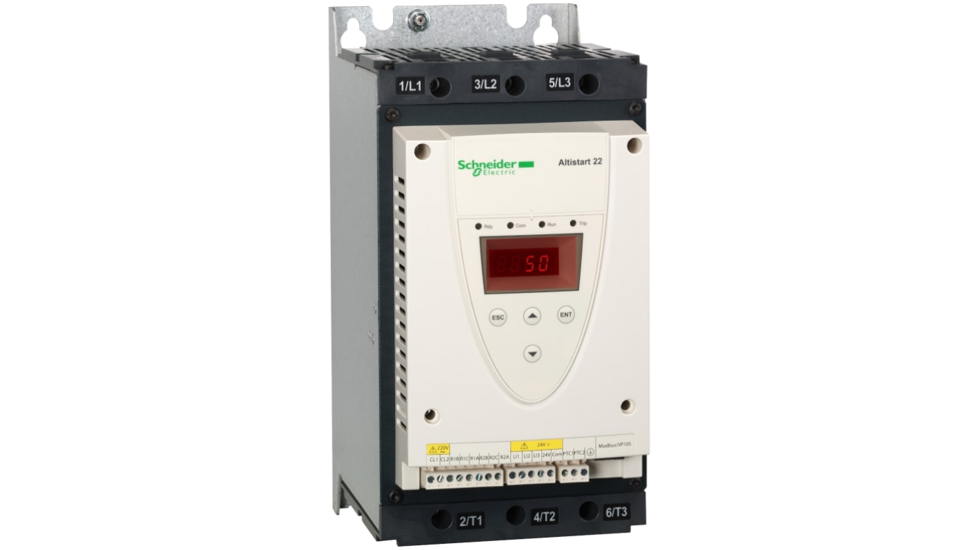 Arrancador suave Schneider Electric Altistart 22 ATS22, 81 A, 440 V ac, 45 kW, trifásico, IP20