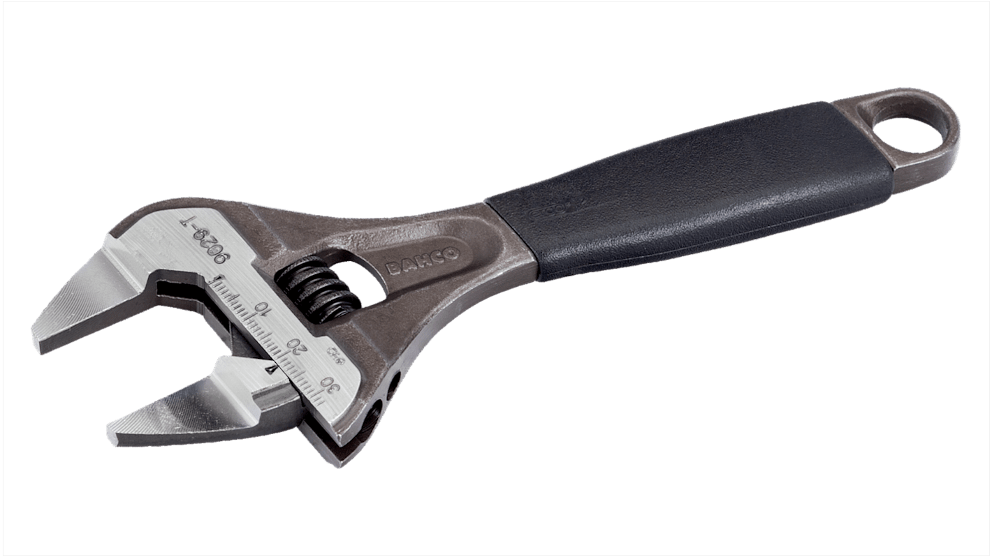 Bahco Schraubenschlüssel Rollgabelschlüssel, Kunststoff Griff, Backenweite 38mm, / Länge 218 mm