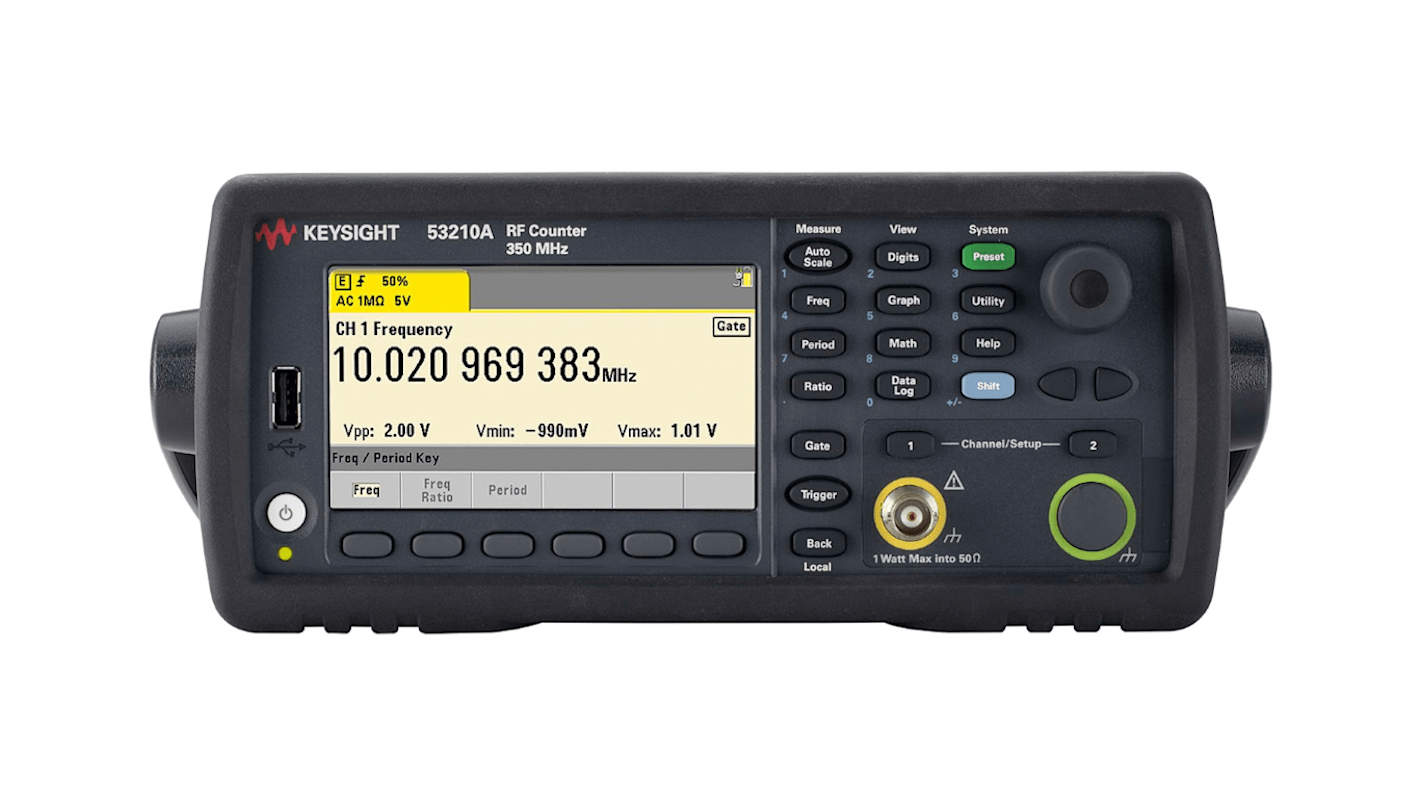 Keysight Technologies Frequenzzähler 0 Hz / 350MHz, 1 MΩ, 50 Ω, BNC Werkseitig kalibriert