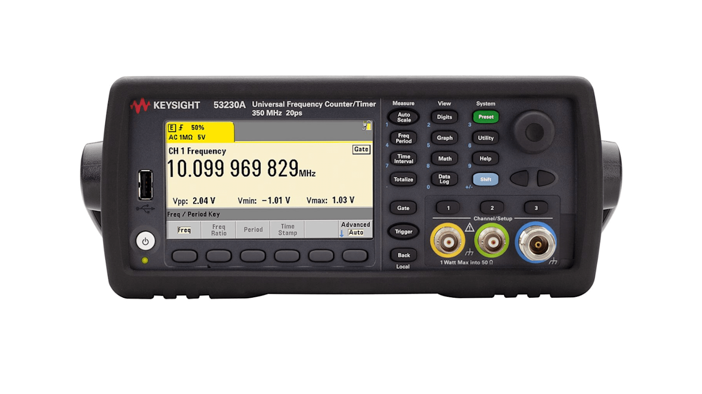 Contador de frecuencia Keysight Technologies 53230A, máx. 350MHZ, mín 1 (DC) MHz, resolución 12 dígitos 53230 A