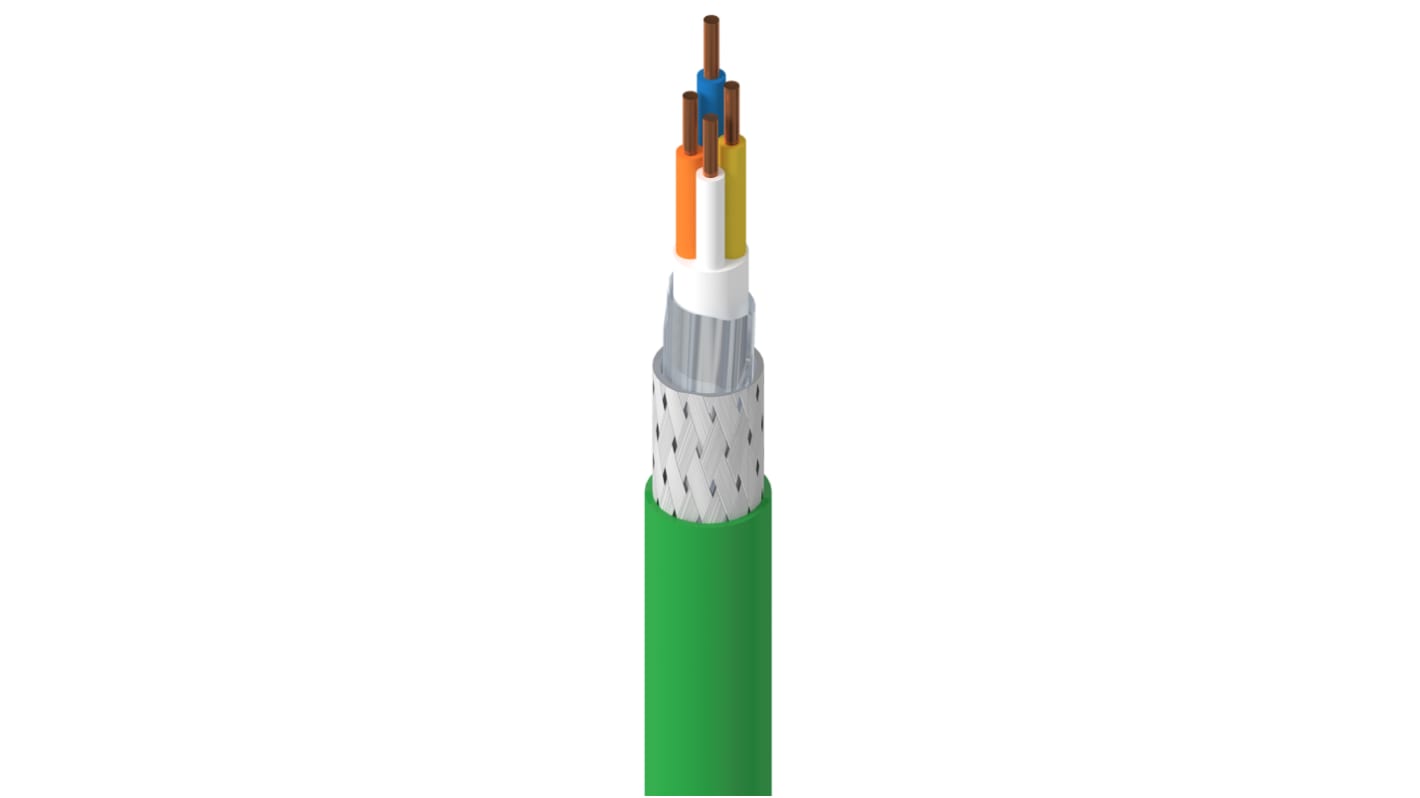 Cable Ethernet Cat5e SF/UTP Belden de color Verde, long. 305m, funda de PVC, Pirorretardante