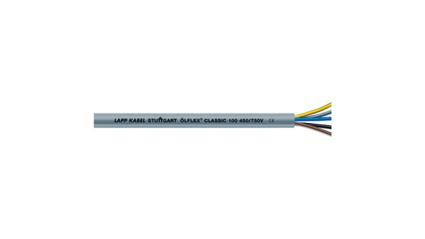 Cable de control Lapp ÖLFLEX CLASSIC 100 de 5 núcleos, 2,5 mm², Ø ext. 11.8mm, long. 50m, 450/750 V, 26 A, funda de PVC