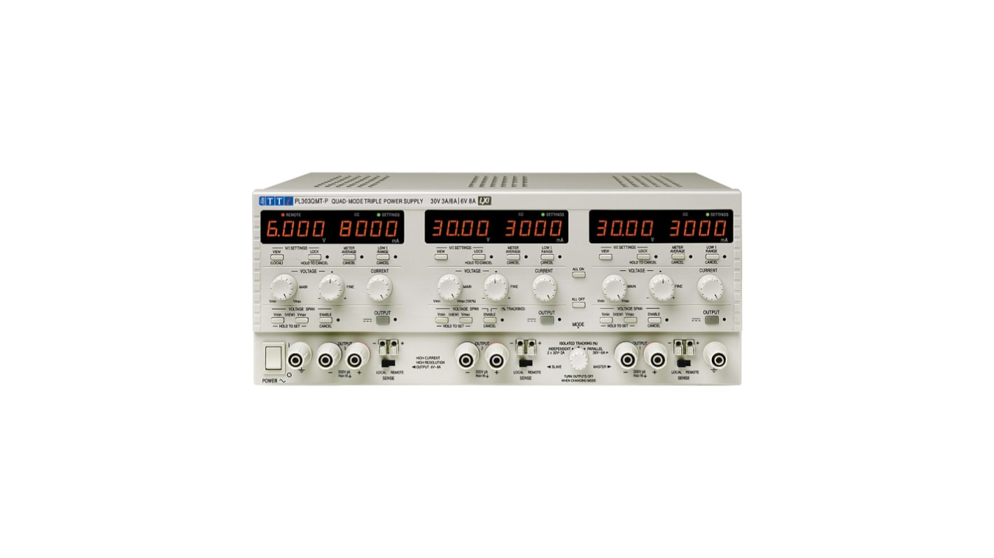 Aim-TTi PL-P Series Digital Bench Power Supply, 0 → 30V, 0 → 3A, 3-Output, 94W