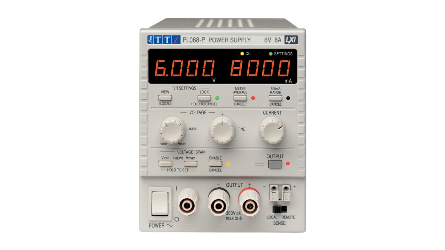 Aim-TTi PL-P Series Digital Bench Power Supply, 0 → 6V, 0 → 8A, 1-Output, 94W