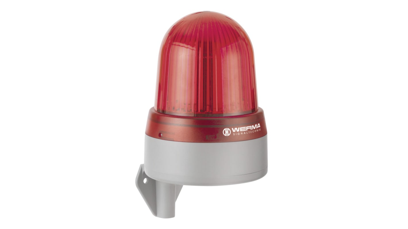 Werma 433 Series Red Sounder Beacon, 10 → 48 V ac/dc, IP65, Wall Mount, 108dB at 1 Metre