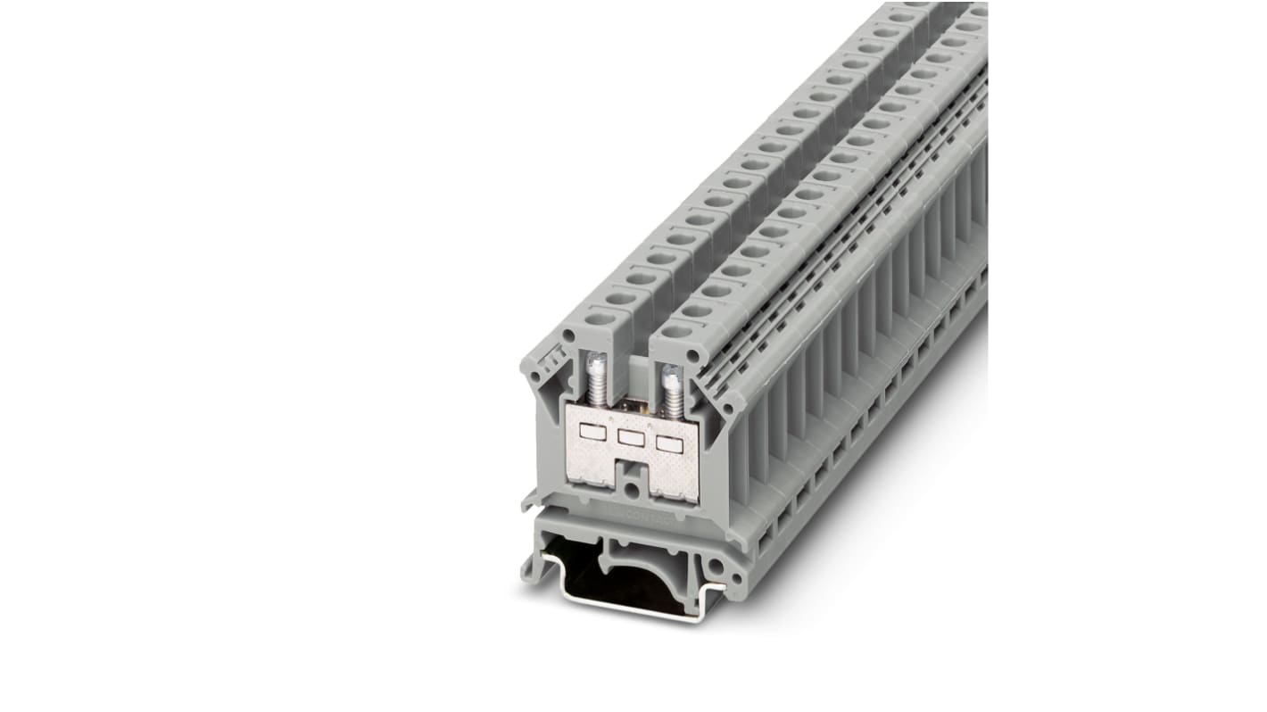 Phoenix Contact UK 10 Series Grey Feed Through Terminal Block, Single-Level, Screw Termination