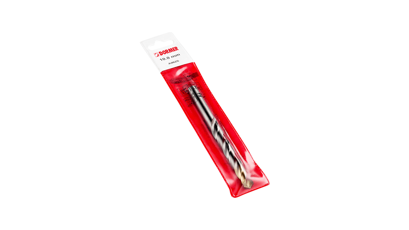 Dormer A002S Series HSS-TiN Twist Drill Bit for Stainless Steel, 6.8mm Diameter, 109 mm Overall