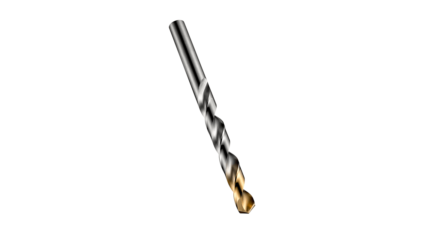 Dormer A002S Series HSS-TiN Twist Drill Bit for Steel, 7.5mm Diameter, 109 mm Overall