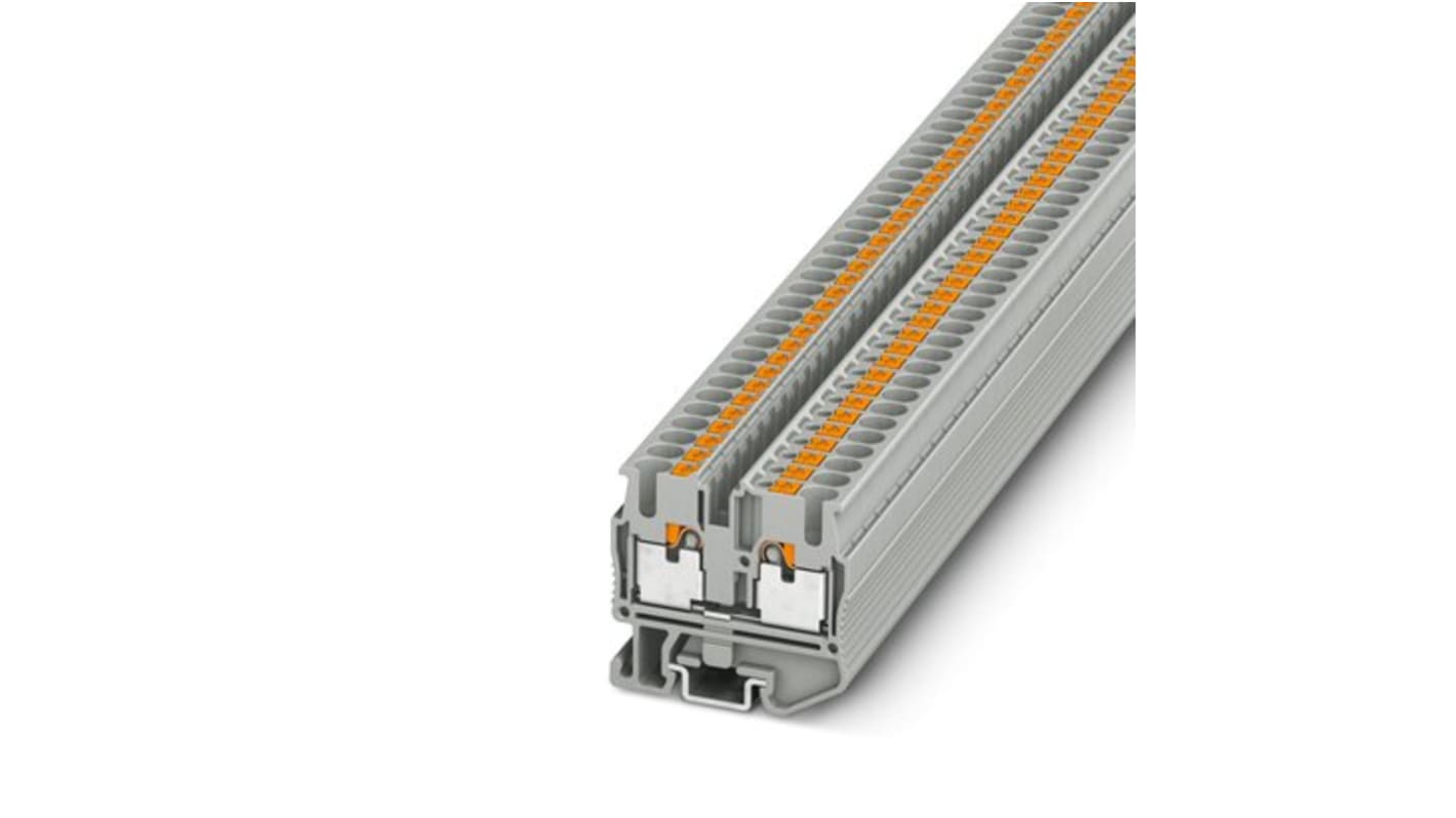 Phoenix Contact MPT 2.5 Series Grey Feed Through Terminal Block, 2.5mm²,  Single-Level, Push In Termination