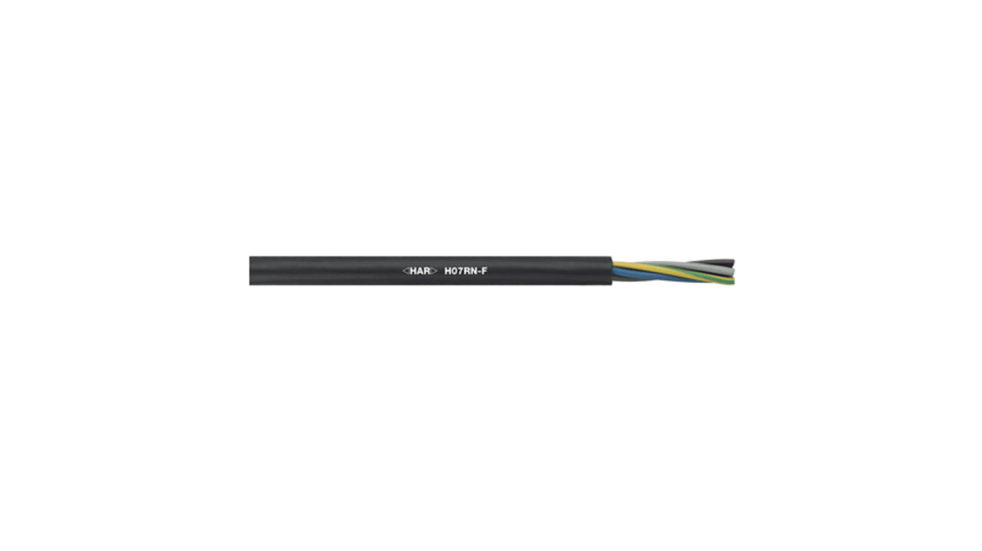 Lapp Netzkabel, 4-adrig Schwarz x 1,5 mm² /Ø 10.2 → 11.7mm 18 A, 100m, 450/750 V, Gummi