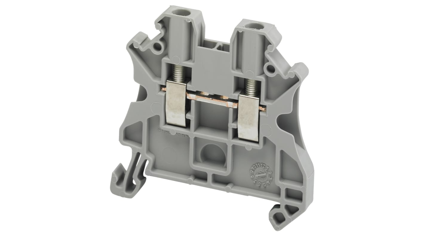 Schneider Electric NSYTRV Series Grey DIN Rail Terminal Block, 0.14 → 4mm², Single-Level, Screw Termination, ATEX