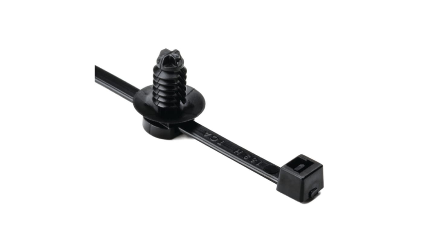 Brida HellermannTyton T50RFT7 de Poliamida 6,6 (PA66) Negro, 202mm x 4,6 mm, Cerradas en el interior