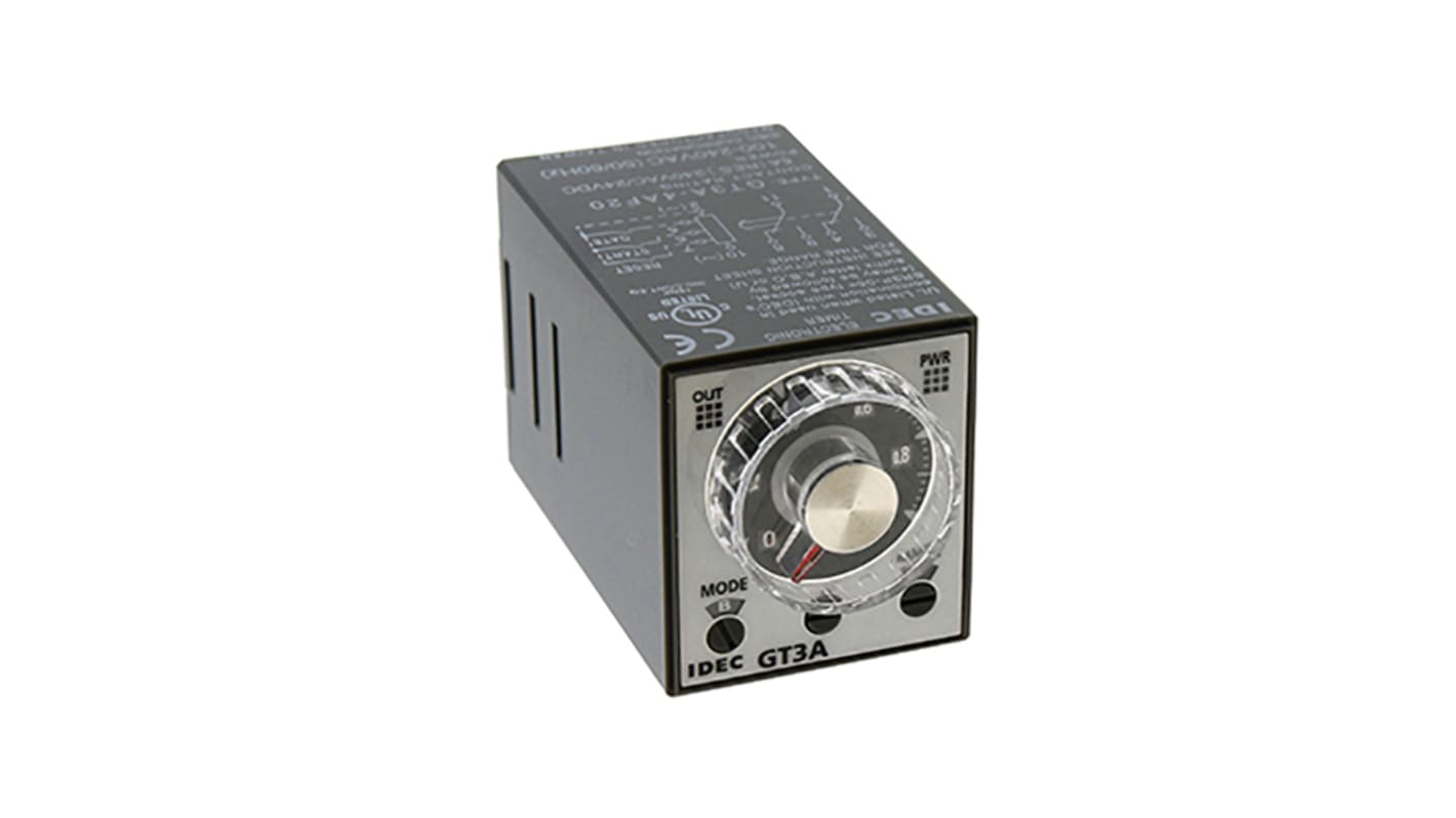 Idec Plug In Timer Relay, 100 → 240V ac, 11-Contact, 0.1 s → 180h, DPDT