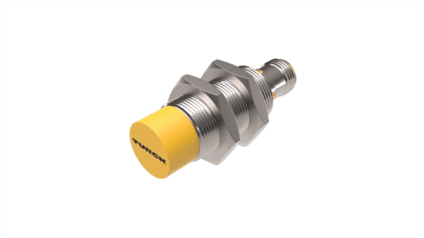 Turck Inductive Barrel-Style Proximity Sensor, M18 x 1, 12 mm Detection, PNP Output, 10 → 30 V dc, IP68