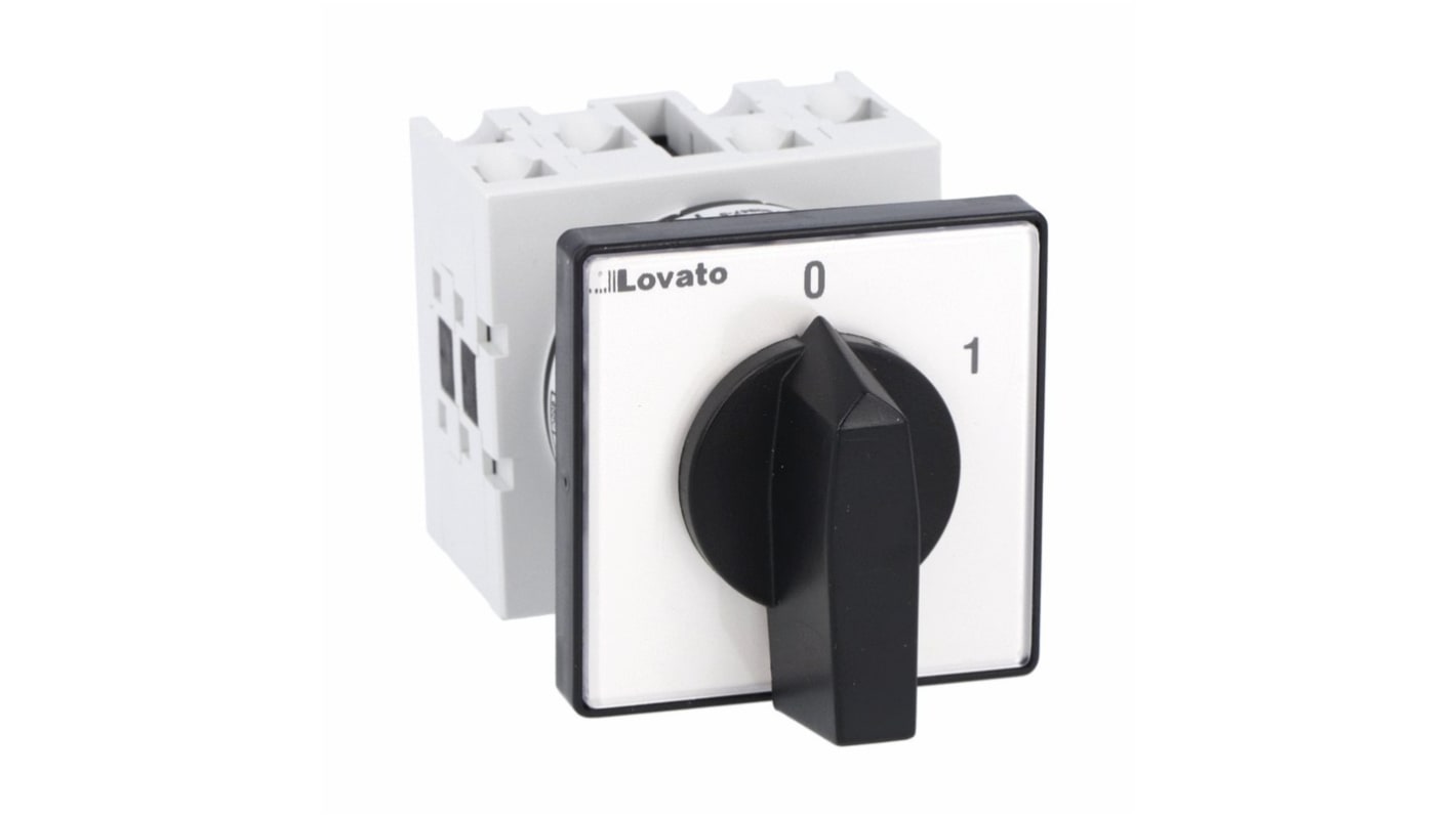 Lovato, 1P 2 Position 60° On-Off Cam Switch, 690V (Volts), 20A, Knob Actuator