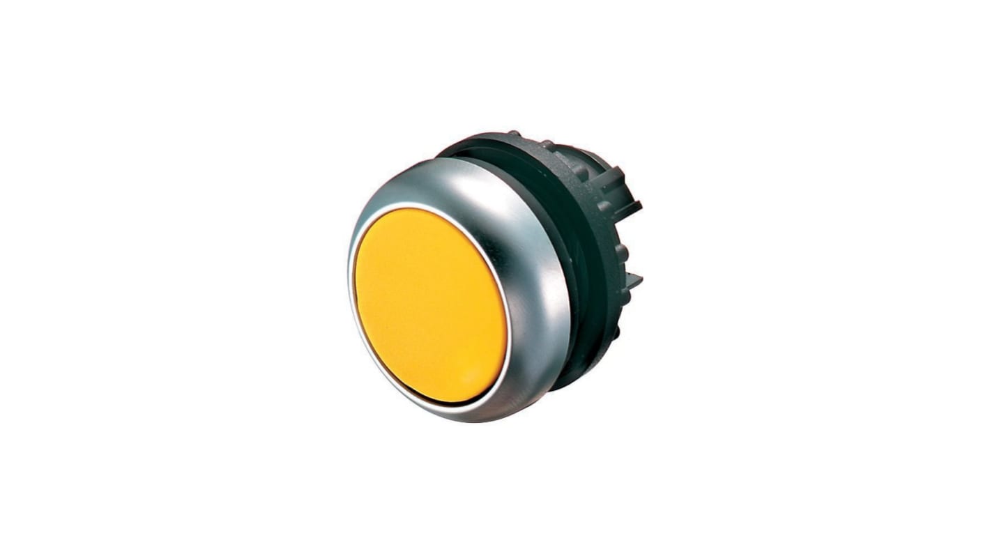 Cabezal de pulsador Eaton serie M22, Ø 22mm, de color Amarillo, Momentáneo, IP67