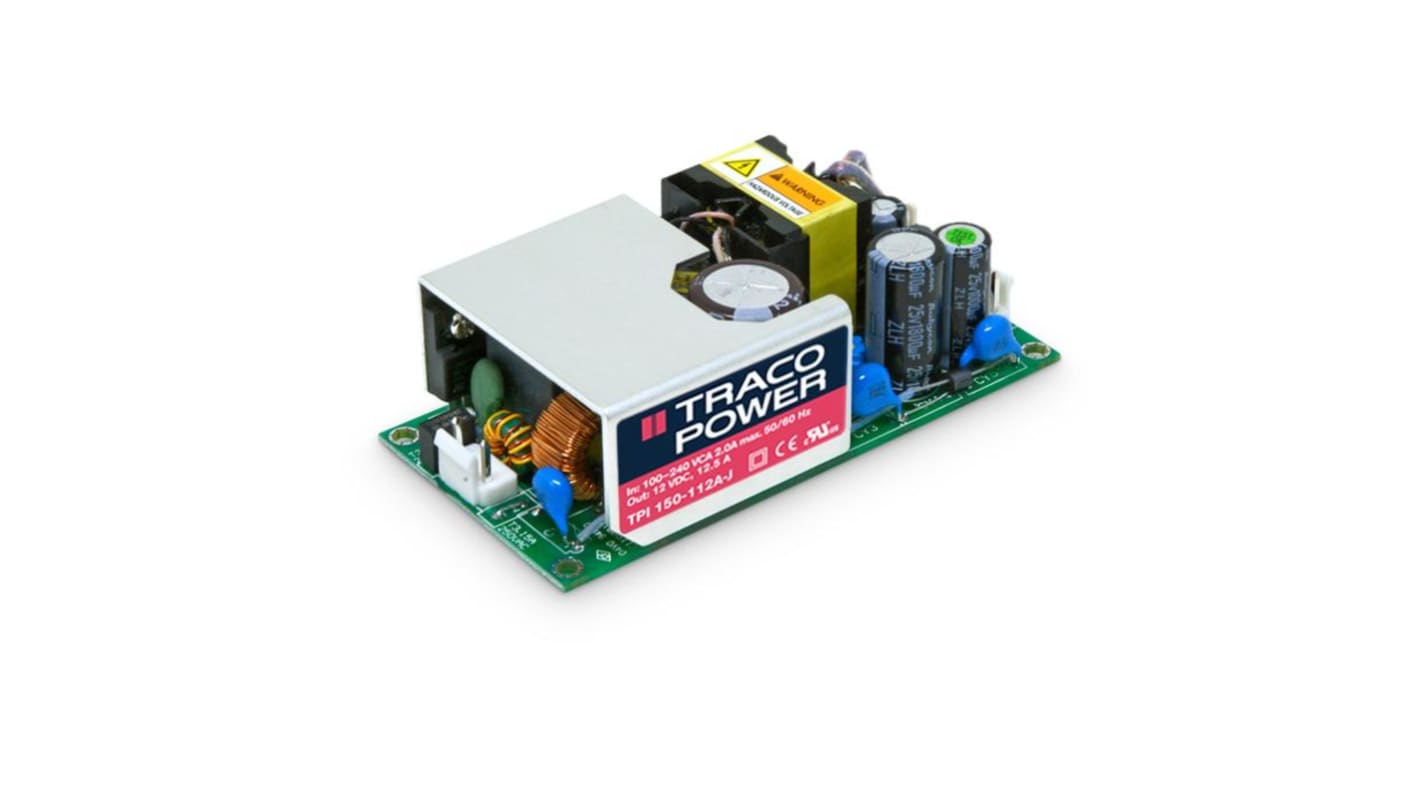 TRACOPOWER Switching Power Supply, TPI 150-112A-J, 12V dc, 8.33A, 150W, 1 Output, 120 → 370 V dc, 85 →