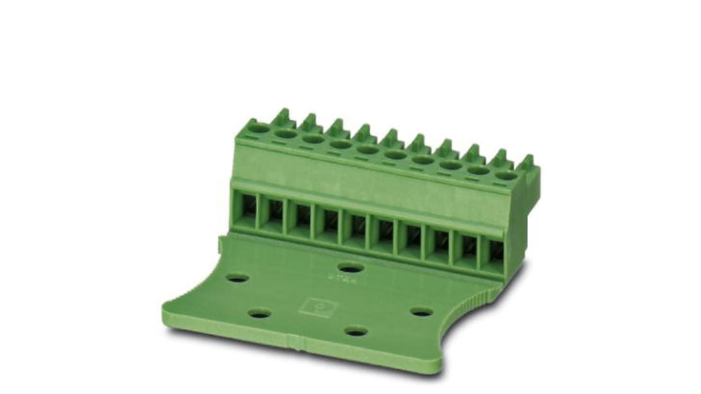 Phoenix Contact 3.81mm Pitch 9 Way Pluggable Terminal Block, Plug, Cable Mount, Screw Termination