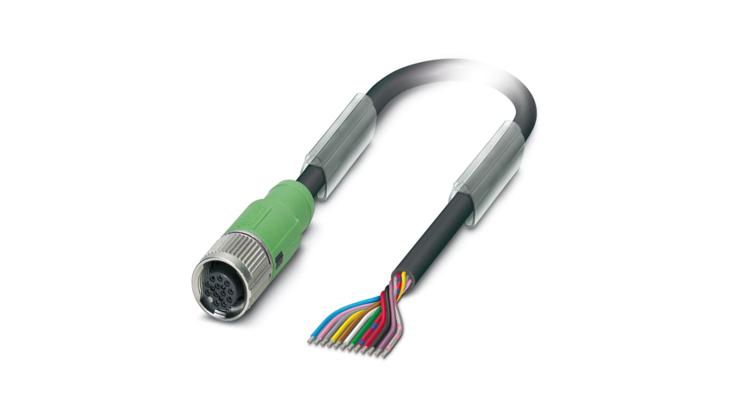 Phoenix Contact Female 12 way M12 to Sensor Actuator Cable, 3m