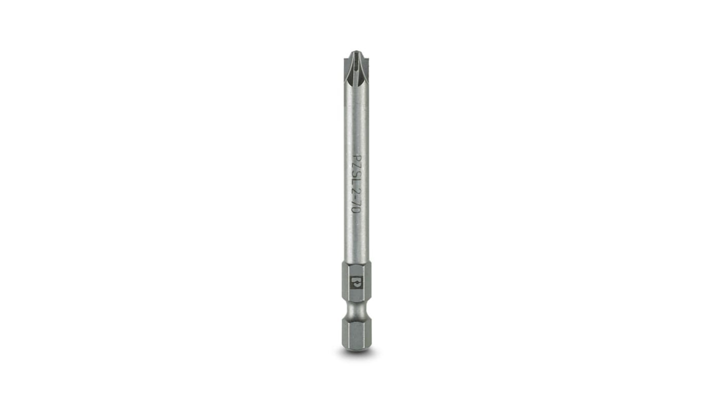 Phoenix Contact Plus Minus, Pozidriv, Slotted Screwdriver Bit, PZ2 Tip