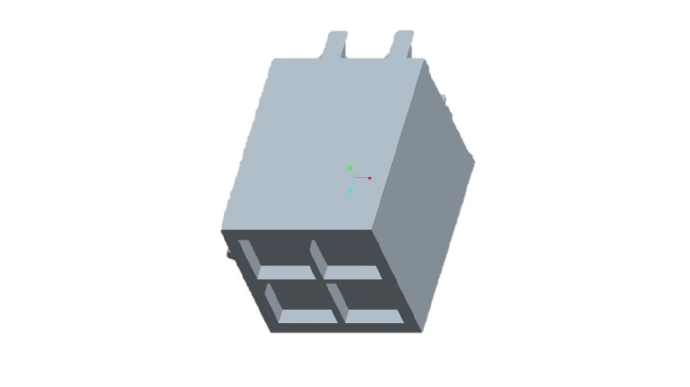 TE Connectivity VAL-U-LOK Series Straight Through Hole PCB Header, 4 Contact(s), 4.2mm Pitch, 2 Row(s), Shrouded