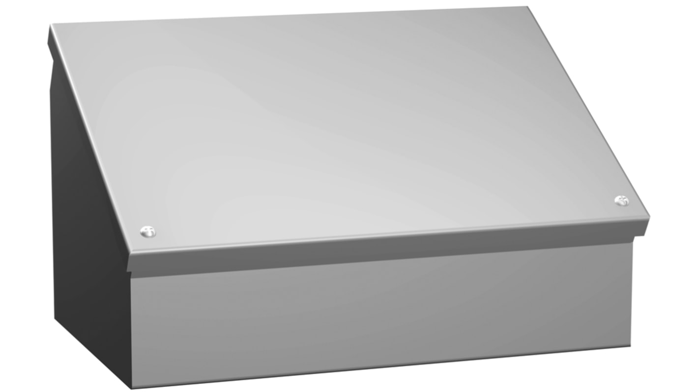 Caja de consola Hammond, serie 1488, de Acero de color Gris, con frontal inclinado, 305 x 406 x 233mm, IP54