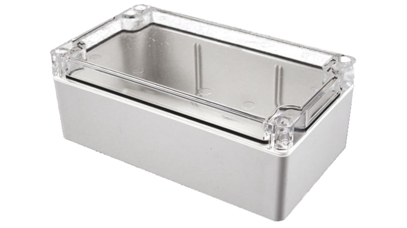 Hammond 1554 Series Grey Polycarbonate Enclosure, IP68, Clear Lid, 180.3 x 119.4 x 61mm